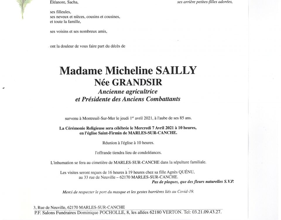 Micheline SAILLY née GRANDSIR
